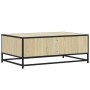 Mesa de centro madera ingeniería metal roble Sonoma 90x57x35 cm en Mesas de centro | Comprar online en Foro24