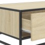 Mesa de centro madera ingeniería metal roble Sonoma 90x57x35 cm en Mesas de centro | Comprar online en Foro24