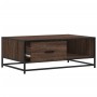 Mesa de centro madera ingeniería metal marrón 90x57x35 cm