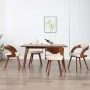 Esszimmerstühle, 4 Stück, gebogenes Holz und cremefarbenes Kunstleder von vidaXL, Essstühle - Ref: Foro24-278840, Preis: 566,...