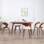 Esszimmerstühle, 4 Stück, gebogenes Holz und cremefarbenes Kunstleder von vidaXL, Essstühle - Ref: Foro24-278840, Preis: 644,...
