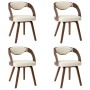 Dining chairs 4 pcs curved wood and cream synthetic leather by vidaXL, dining chairs - Ref: Foro24-278840, Price: 641,75 €, D...