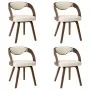 Dining chairs 4 pcs curved wood and cream synthetic leather by vidaXL, dining chairs - Ref: Foro24-278840, Price: 566,29 €, D...