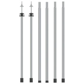 Postes telescópicos de toldo 2 uds acero galvanizado 102-260 cm