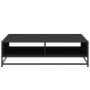 Mesa de centro madera de ingeniería y metal negro 100x100x30 cm
