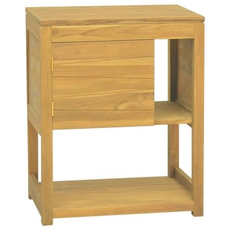 Solid teak wood bathroom furniture 60x40x75 cm by vidaXL, Lockers and storage cabinets - Ref: Foro24-338237, Price: 136,75 €,...