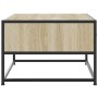 Mesa de centro madera ingeniería metal roble Sonoma 100x50x35cm en Mesas de centro | Comprar online en Foro24