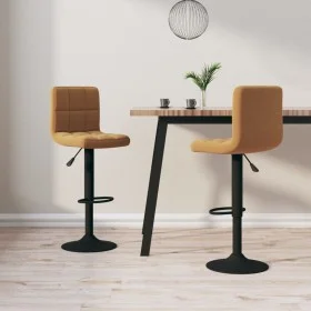 Kitchen stools 2 units brown velvet by vidaXL, Kitchen stools - Ref: Foro24-334303, Price: 117,09 €, Discount: %