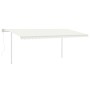 Toldo automático con LED y sensor de viento crema 5x3,5 m