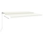 Toldo automático con LED y sensor de viento crema 5x3,5 m