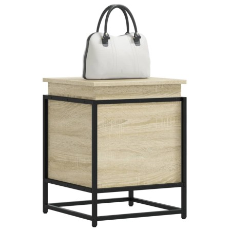 Caja de almacenaje con tapa madera roble Sonoma 40x40x51,5 cm