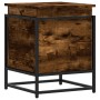 Caja de almacenaje con tapa madera roble ahumado 40x40x51,5 cm