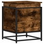 Caja de almacenaje con tapa madera roble ahumado 40x40x51,5 cm