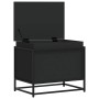 Caja almacenaje con tapa madera ingeniería negro 60x40x51,5 cm