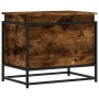 Caja de almacenaje con tapa madera roble ahumado 60x40x51,5 cm
