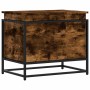 Caja de almacenaje con tapa madera roble ahumado 60x40x51,5 cm