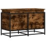 Caja de almacenaje con tapa madera roble ahumado 80x40x51,5 cm