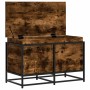 Caja de almacenaje con tapa madera roble ahumado 80x40x51,5 cm