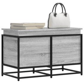 Caja de almacenaje con tapa madera gris Sonoma 80x40x51,5 cm