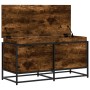 Caja de almacenaje con tapa madera roble ahumado 100x40x51,5 cm en Cestas para almacenaje | Comprar online en Foro24