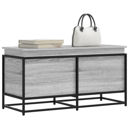 Caja de almacenaje con tapa madera gris Sonoma 100x40x51,5 cm en Cestas para almacenaje | Comprar online en Foro24