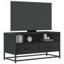 Mueble de TV madera de ingeniería y metal negro 80x34,5x40 cm en Muebles TV | Comprar online en Foro24