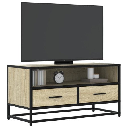 Mueble TV metal y madera ingeniería roble Sonoma 80x34,5x40 cm en Muebles TV | Comprar online en Foro24
