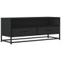 Mueble de TV madera de ingeniería y metal negro 100x34,5x40 cm en Muebles TV | Comprar online en Foro24