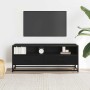 Mueble de TV madera de ingeniería y metal negro 100x34,5x40 cm en Muebles TV | Comprar online en Foro24