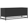 Mueble de TV madera de ingeniería y metal negro 100x34,5x40 cm en Muebles TV | Comprar online en Foro24