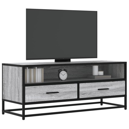 Mueble TV metal y madera ingeniería gris Sonoma 100x34,5x40 cm en Muebles TV | Comprar online en Foro24