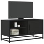 Mueble de TV madera de ingeniería y metal negro 80x34,5x40 cm