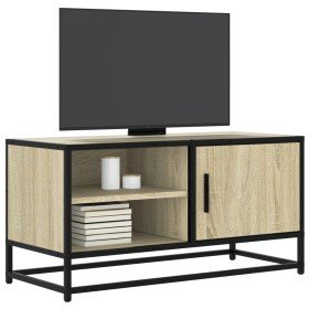 Mueble TV metal y madera ingeniería roble Sonoma 80x34,5x40 cm Mueble TV metal y madera ingeniería roble Sonoma 80x34,5x40 cm