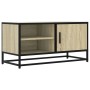 Mueble TV metal y madera ingeniería roble Sonoma 80x34,5x40 cm