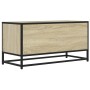 Mueble TV metal y madera ingeniería roble Sonoma 80x34,5x40 cm