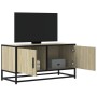 Mueble TV metal y madera ingeniería roble Sonoma 80x34,5x40 cm