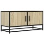 Mueble TV metal y madera ingeniería roble Sonoma 80x34,5x40 cm