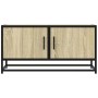 Mueble TV metal y madera ingeniería roble Sonoma 80x34,5x40 cm