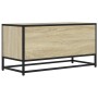 Mueble TV metal y madera ingeniería roble Sonoma 80x34,5x40 cm