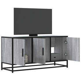 Mueble TV madera ingeniería y metal gris Sonoma 100x35x50 cm Mueble TV madera ingeniería y metal gris Sonoma 100x35x50 cm