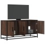 Mueble TV madera ingeniería y metal marrón roble 100x35x50 cm en Muebles TV | Comprar online en Foro24