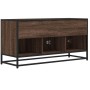 Mueble TV madera ingeniería y metal marrón roble 100x35x50 cm en Muebles TV | Comprar online en Foro24
