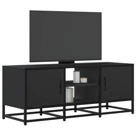 Mueble de TV madera de ingeniería y metal negro 100x35x41 cm en Muebles TV | Comprar online en Foro24