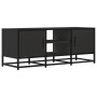 Mueble de TV madera de ingeniería y metal negro 100x35x41 cm