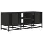 Mueble de TV madera de ingeniería y metal negro 100x35x41 cm