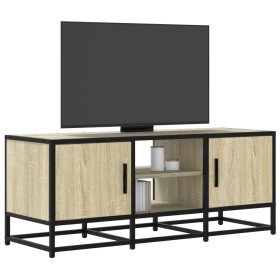 Mueble TV metal y madera ingeniería roble Sonoma 100x35x41 cm Mueble TV metal y madera ingeniería roble Sonoma 100x35x41 cm