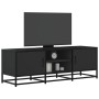 Mueble de TV madera de ingeniería y metal negro 120x35x41 cm