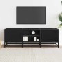 Mueble de TV madera de ingeniería y metal negro 120x35x41 cm