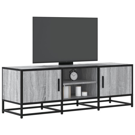 Mueble TV madera ingeniería y metal gris Sonoma 120x35x41 cm