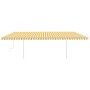 Toldo manual retráctil con LED amarillo y blanco 6x3,5 m